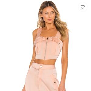 Revolve zip up crop top